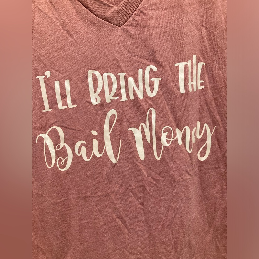 Pink Graphic V-Neck T-Shirt